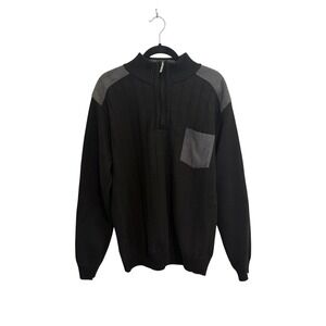 GIOBERTI Mens XXL Black 1/4 Zip Pullover Knitted Sweater Fleece Lining